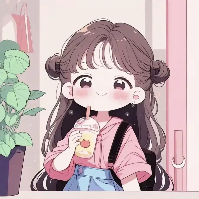 Chibi uống trà sữa là như thế nào?