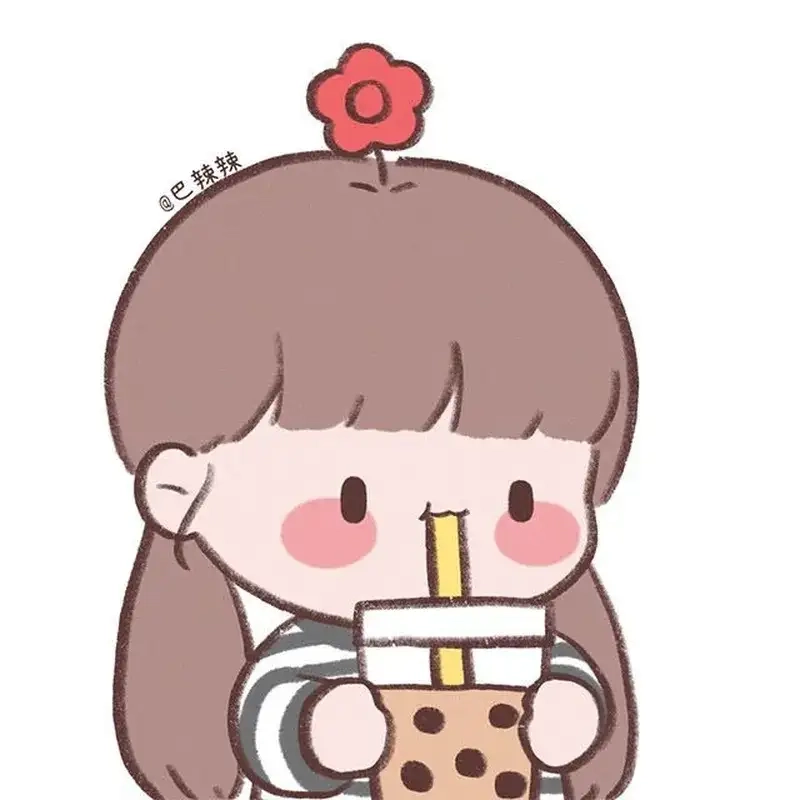 Chibi cô gái uống trà sữa tỏa sáng giữa khung trời