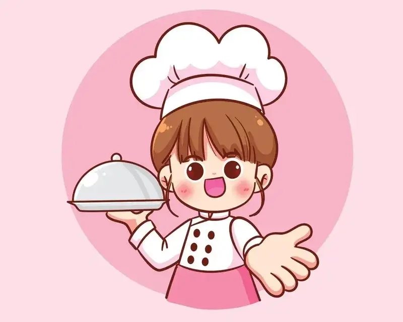 Kh&aacute;m ph&aacute; chibi logo đầu bếp nữ cực dễ thương