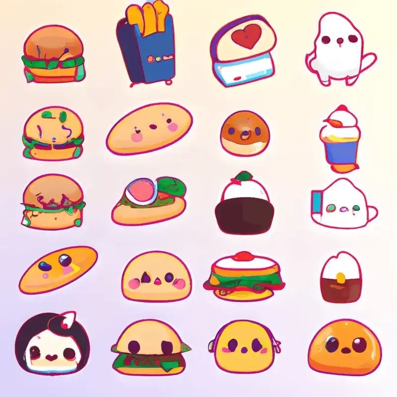 Cảm hứng nghệ thuật từ hình vẽ đồ ăn chibi dễ thương tinh tế