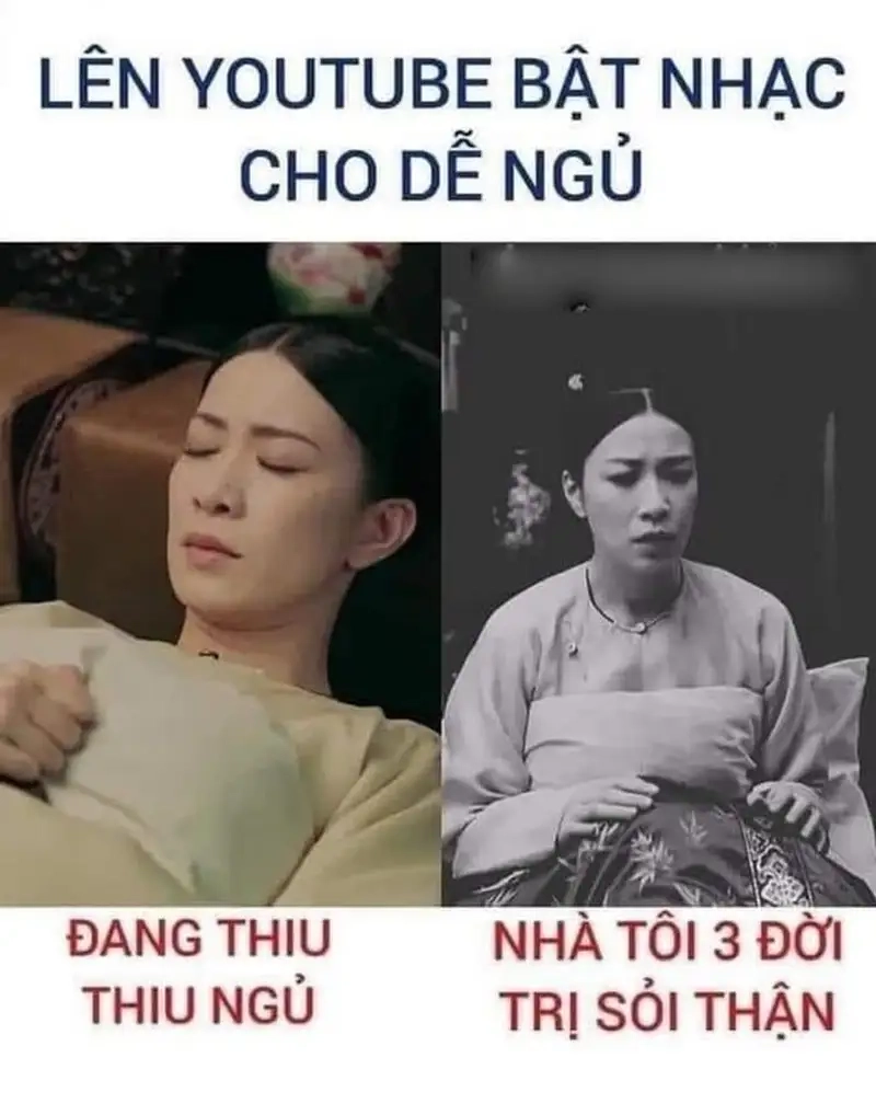 Thức khuya xem buồn ngủ meme cho đỡ chán