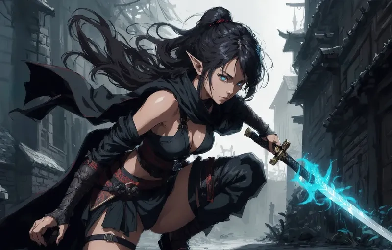 Anime giả tưởng cổ đại với kiếm thuật tinh xảo