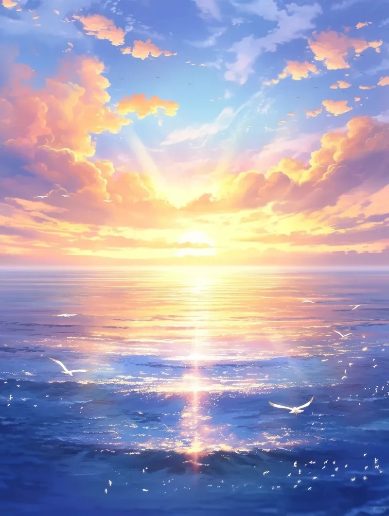 Bầu trời anime lãng mạn trải dài như câu chuyện tình