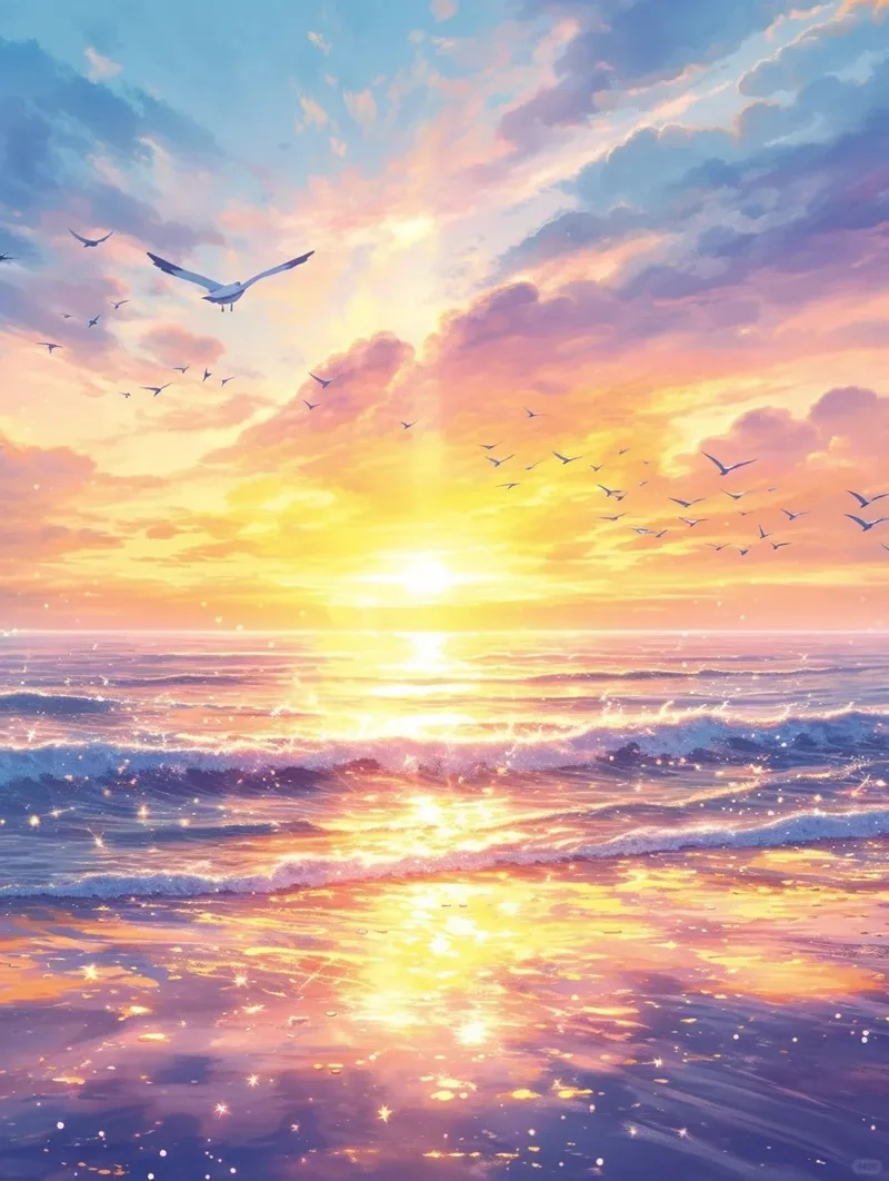 Bầu trời anime ánh sao lấp lánh giữa đêm tối