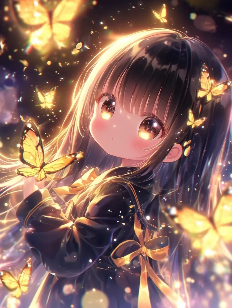 Hình chibi công chúa anime màu hồng dễ thương