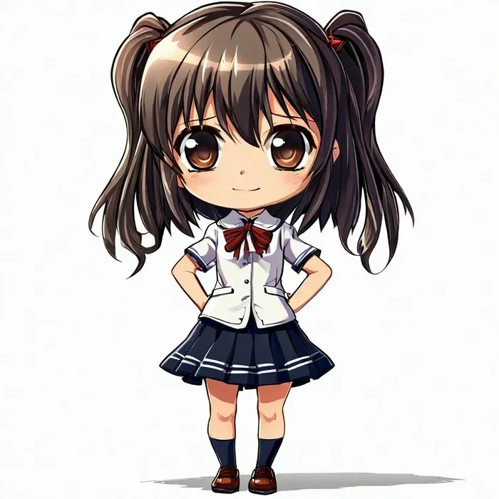 Chibi học sinh dễ thương vẽ tay ngộ nghĩnh