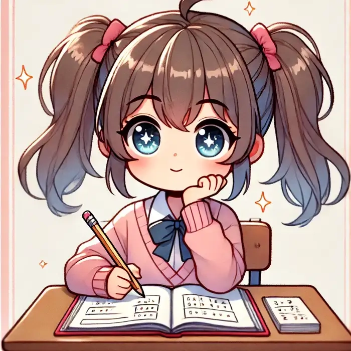 Chibi học sinh dễ thương nữ xinh xắn dễ thương