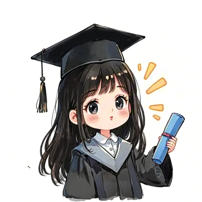 Chibi học sinh dễ thương hoạt hình ngộ nghĩnh vui nhộn