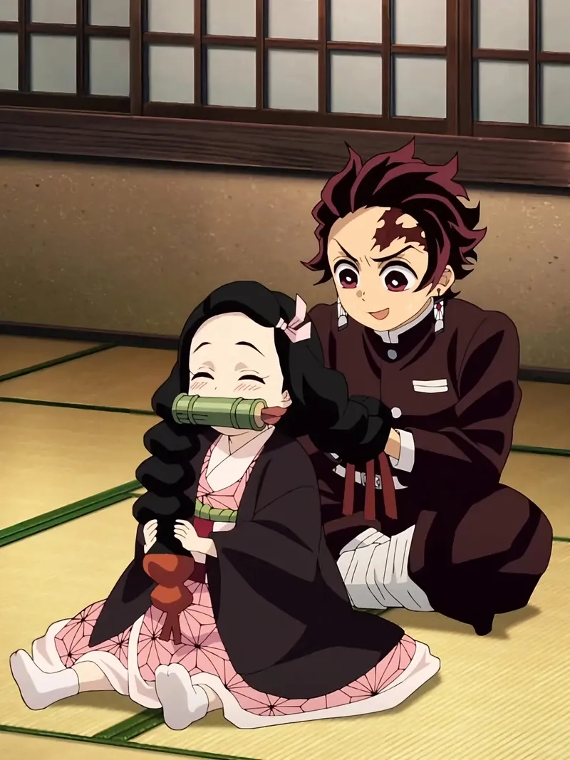 Nezuko cute với ánh mắt trong trẻo và ngây thơ