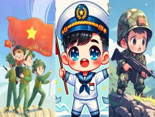 Tải ngay ảnh chú bộ đội chibi chất lượng cao miễn phí