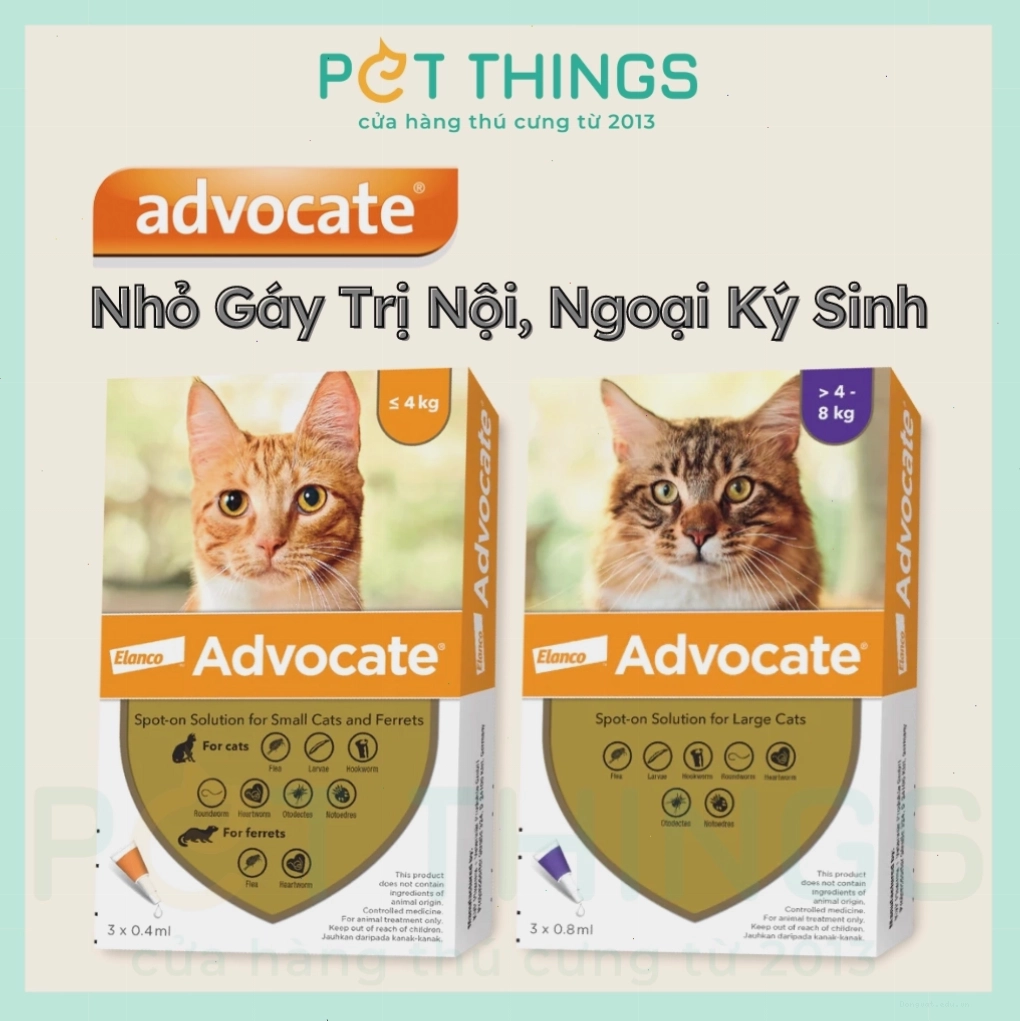 Advocate Nhỏ Gáy Trị Nội Ngoại Ký Sinh Trùng Cho Mèo