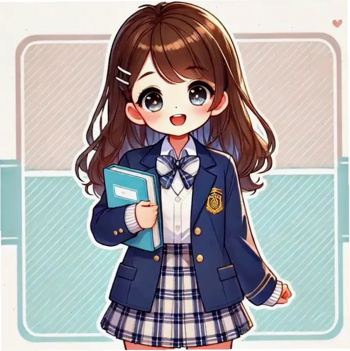 Ảnh anime chibi nữ sinh cấp 2 xinh xắn với biểu cảm ngộ nghĩnh