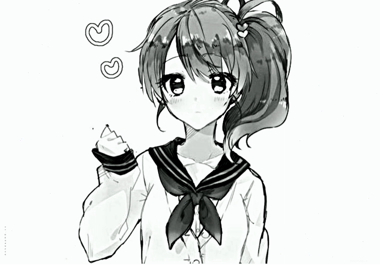 Ảnh anime trắng đen đẹp, cute, đơn giản