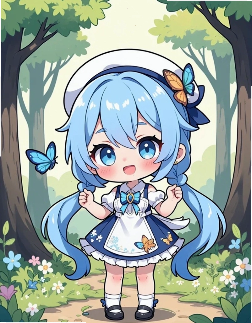 Ảnh chibi bé gái trong trang phục học sinh