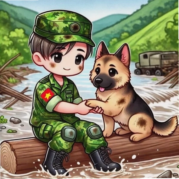 Ảnh chú bộ đội hoạt hình chibi với nhiều biểu cảm