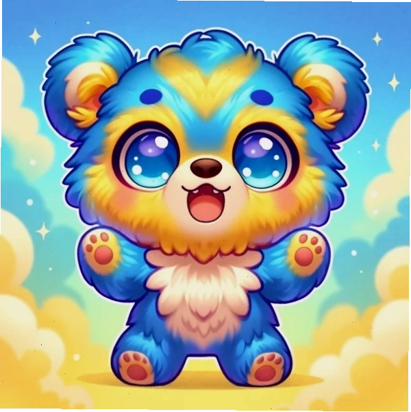 Ảnh gấu chibi đẹp với màu sắc tươi sáng