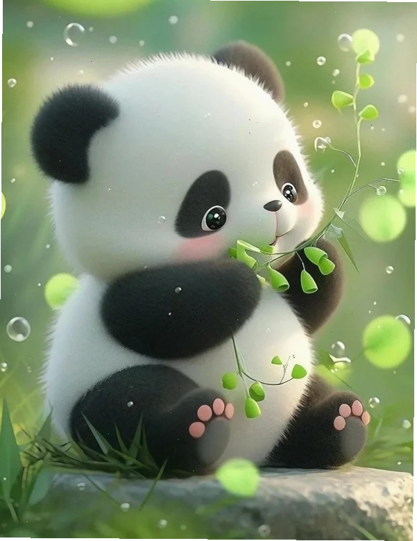 Ảnh gấu trúc cute hoạt hình với biểu cảm tinh nghịch