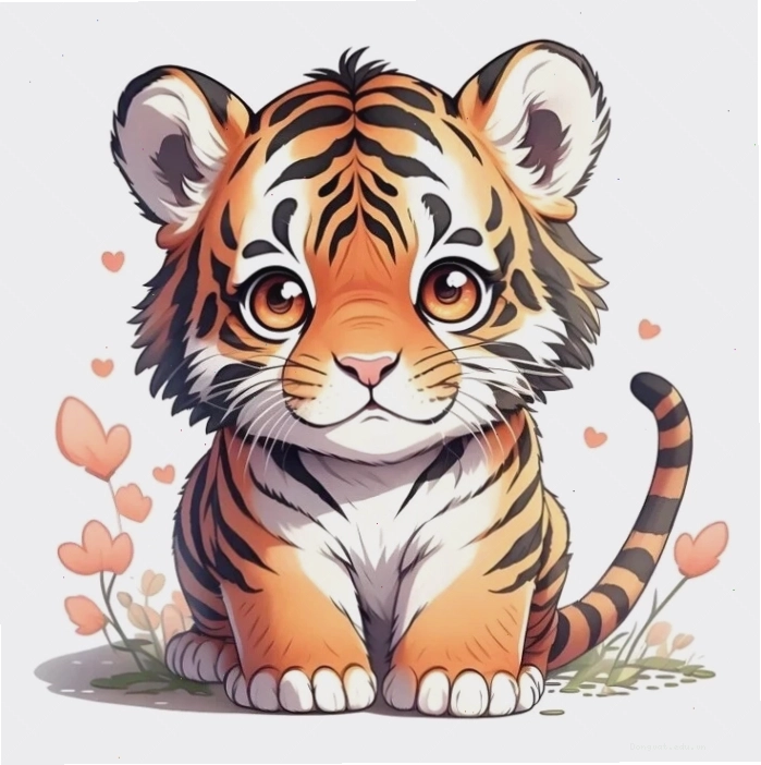Ảnh hổ con chibi đáng yêu