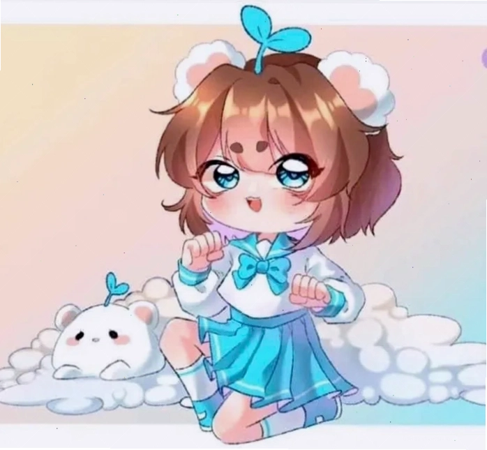 Ảnh Simmy chibi mèo với ánh mắt long lanh