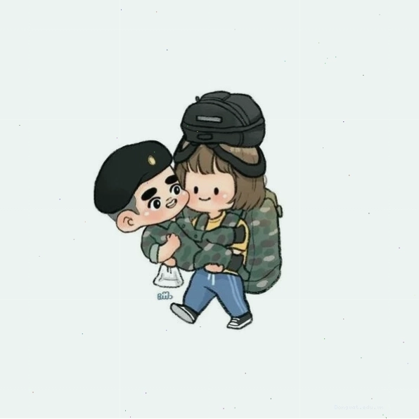 Ảnh vẽ bộ đội chibi đang thực hiện hành động