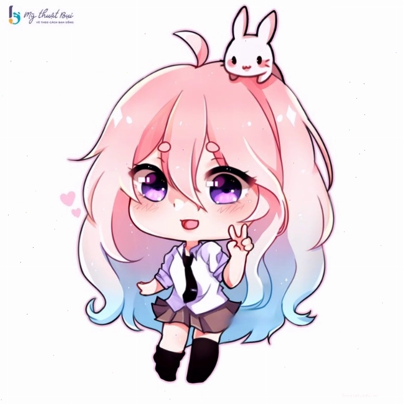 Anime chibi girl trong trang phục tiên cá