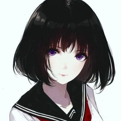 Avatar anime nữ đen trắng với hiệu ứng tương phản cao