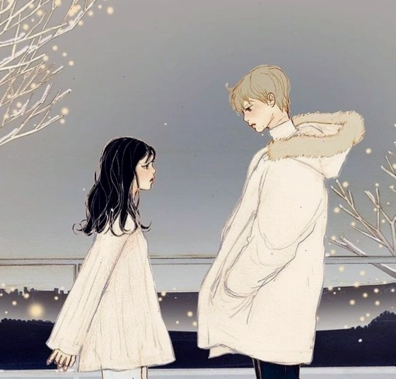 Avatar cặp đôi anime đen trắng đầy biểu cảm