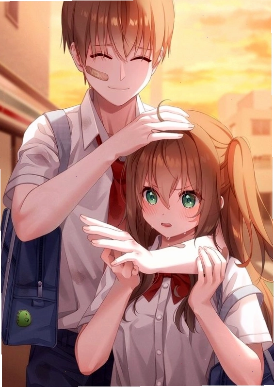 Avatar cặp đôi anime rời với các nhân vật tương phản