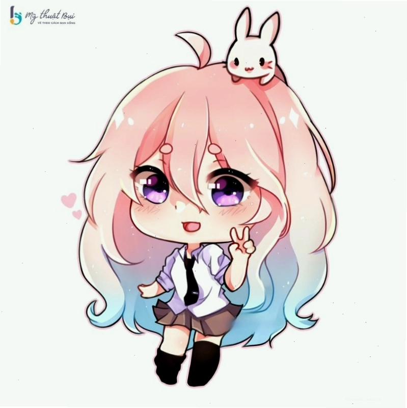 Avatar chibi nữ cute thể hiện sự vui vẻ