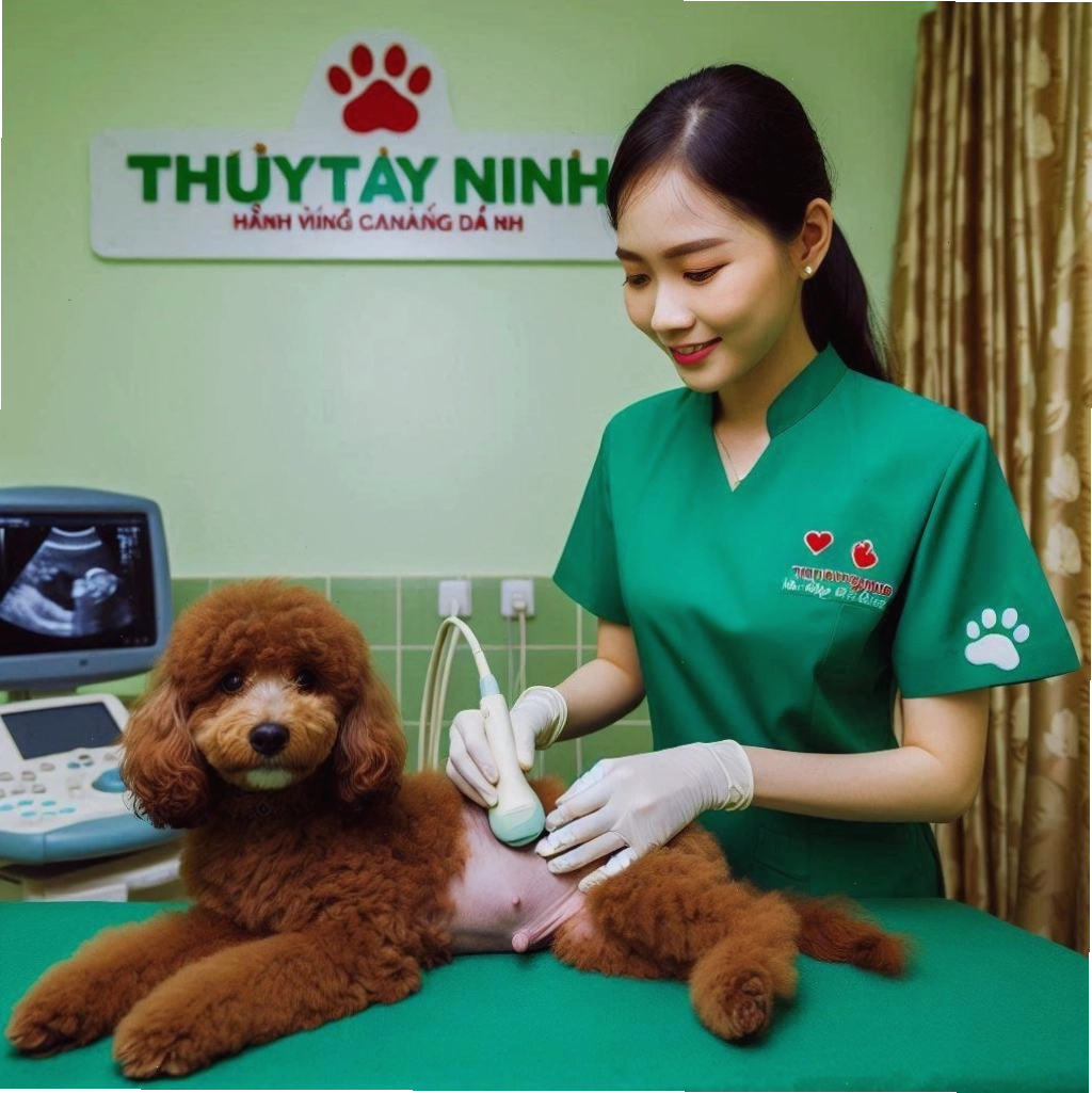 Bác sĩ thú y kiểm tra sức khỏe chó