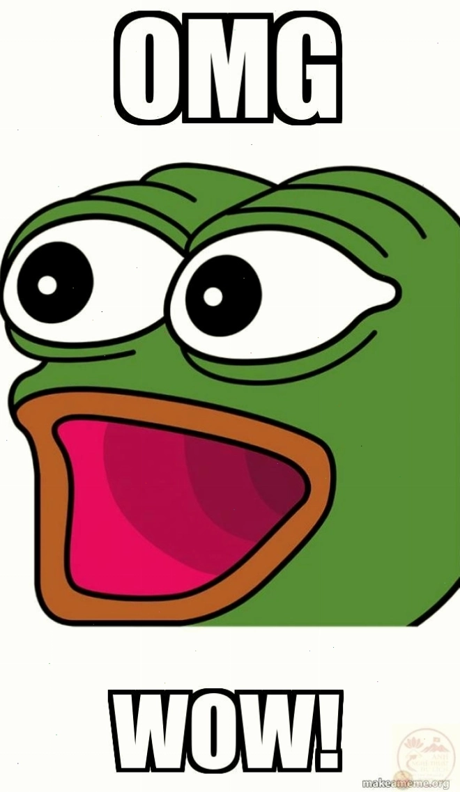 Biểu cảm OMG Wow! trên meme Poggers