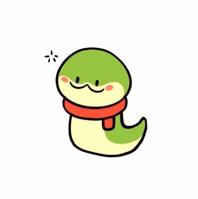 Bộ sưu tập nhiều hình rắn chibi với các tư thế khác nhau