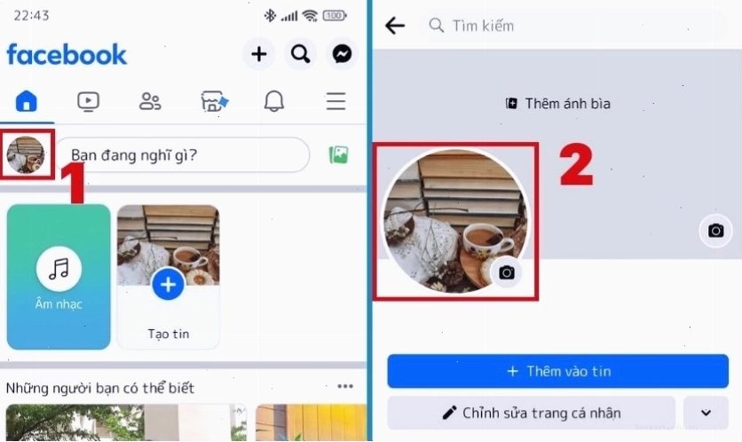 Cách chỉnh avatar Facebook về mặc định trên điện thoại: Chọn Xem ảnh đại diện