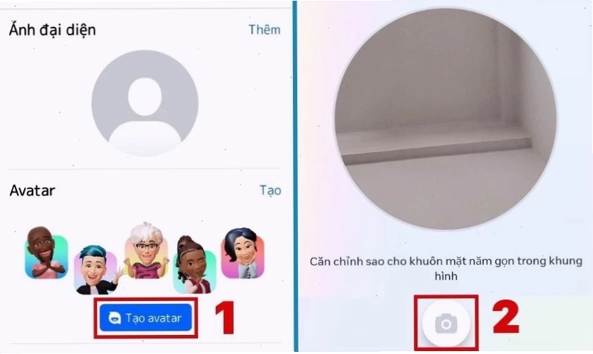 Cách tạo avatar hoạt hình trên Facebook: Nhấn vào nút Tạo avatar