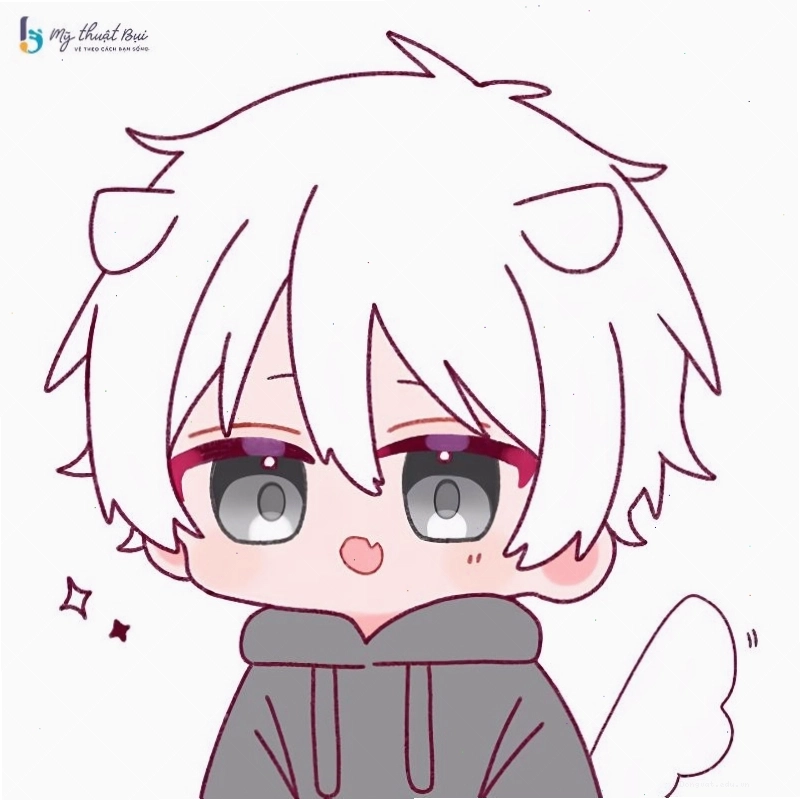 Cặp đôi chibi nam nữ dễ thương nắm tay nhau