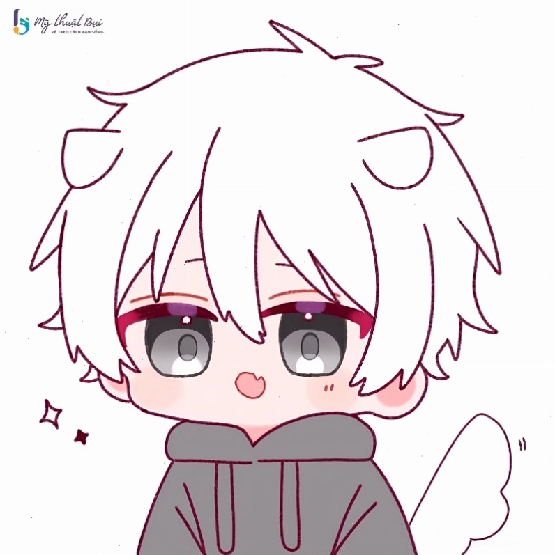 Cặp đôi chibi nam nữ dễ thương, nắm tay nhau tình cảm