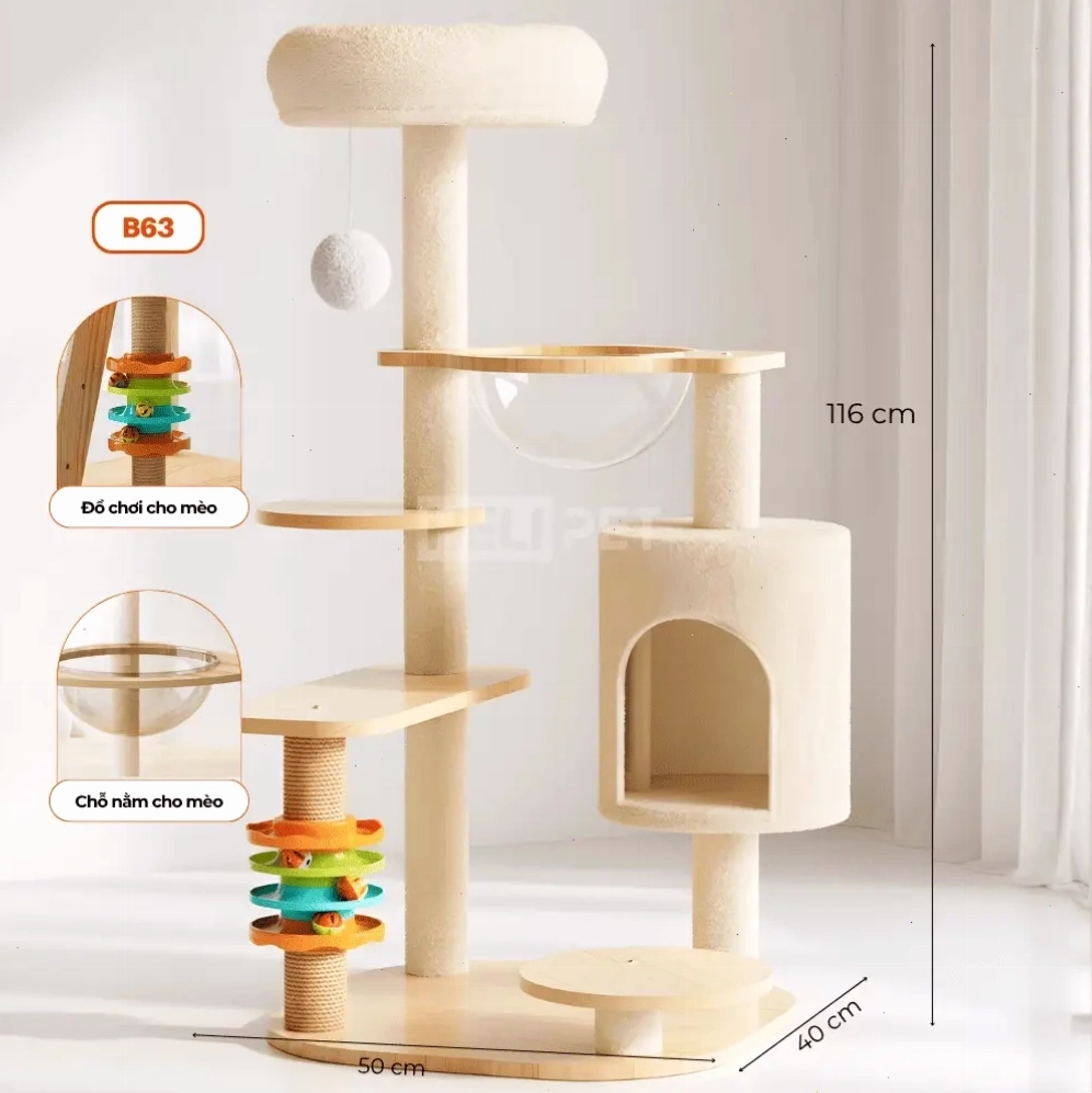 Cây mèo HELIPET B63 với thiết kế hiện đại và chắc chắn