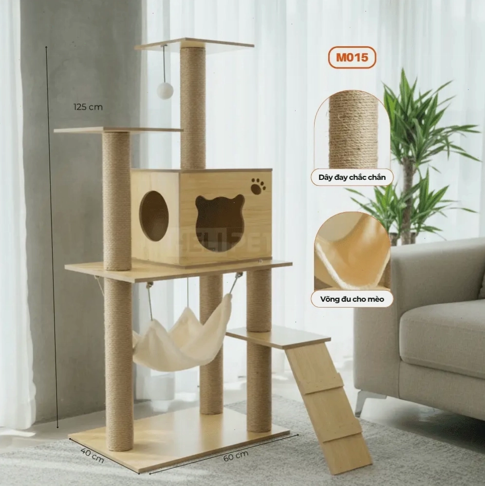Cây mèo HELIPET M015 là sự lựa chọn tuyệt vời cho không gian sống của mèo