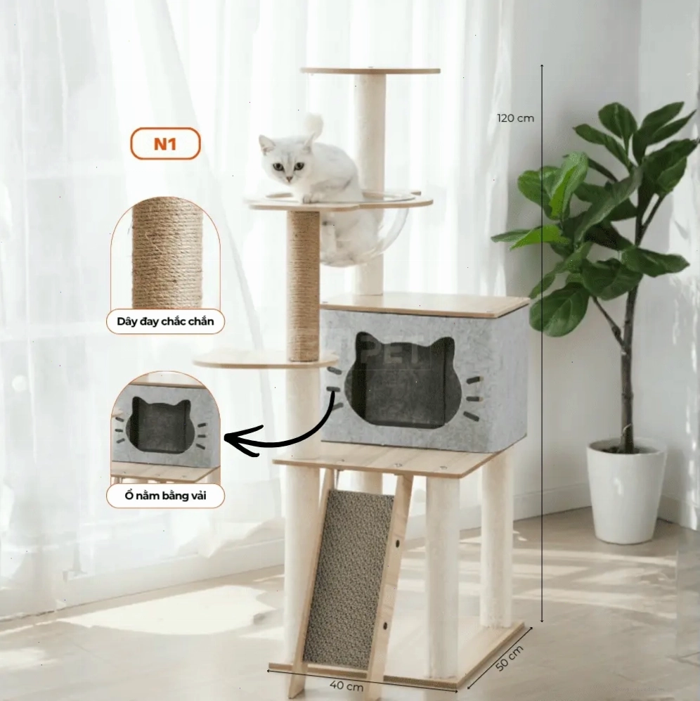 Cây mèo HELIPET N1 là một trong những mẫu cơ bản nhưng hiệu quả
