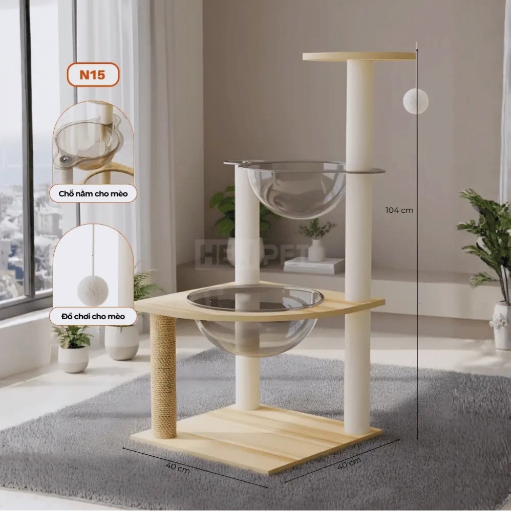 Cây mèo HELIPET N15 có thiết kế độc đáo và chắc chắn