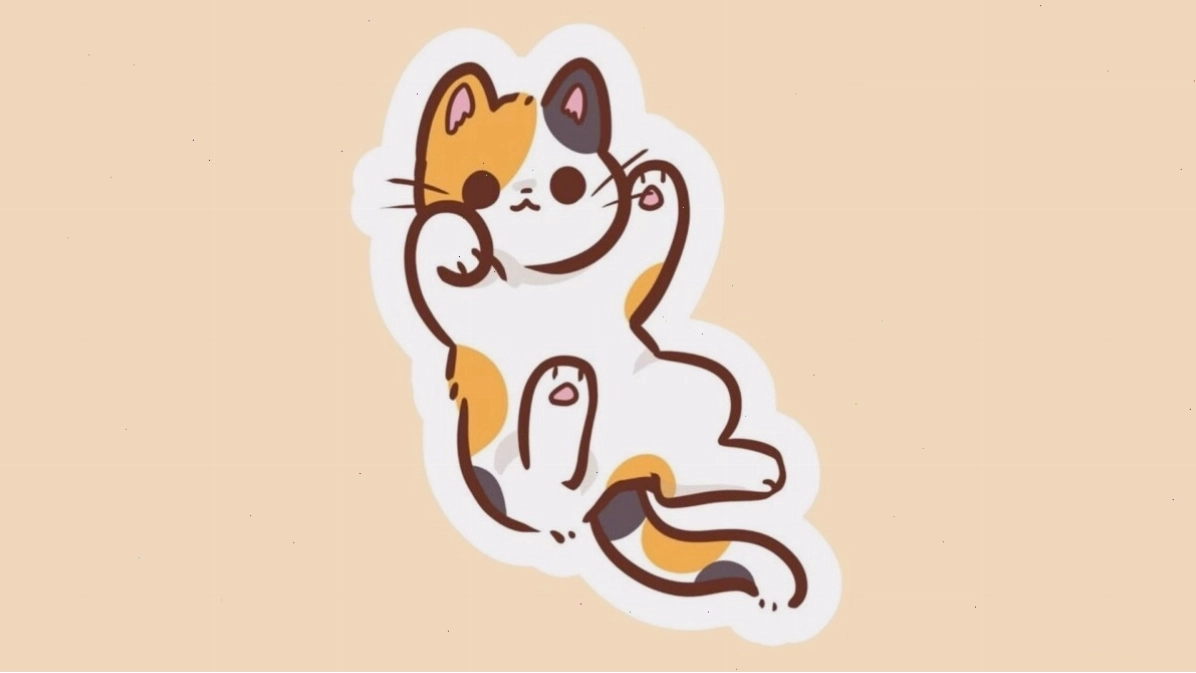 Chân dung mèo chibi với bộ lông xù dễ thương