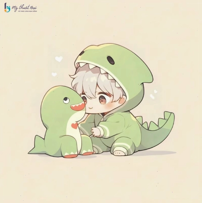 Chàng trai chibi với mái tóc vuốt keo