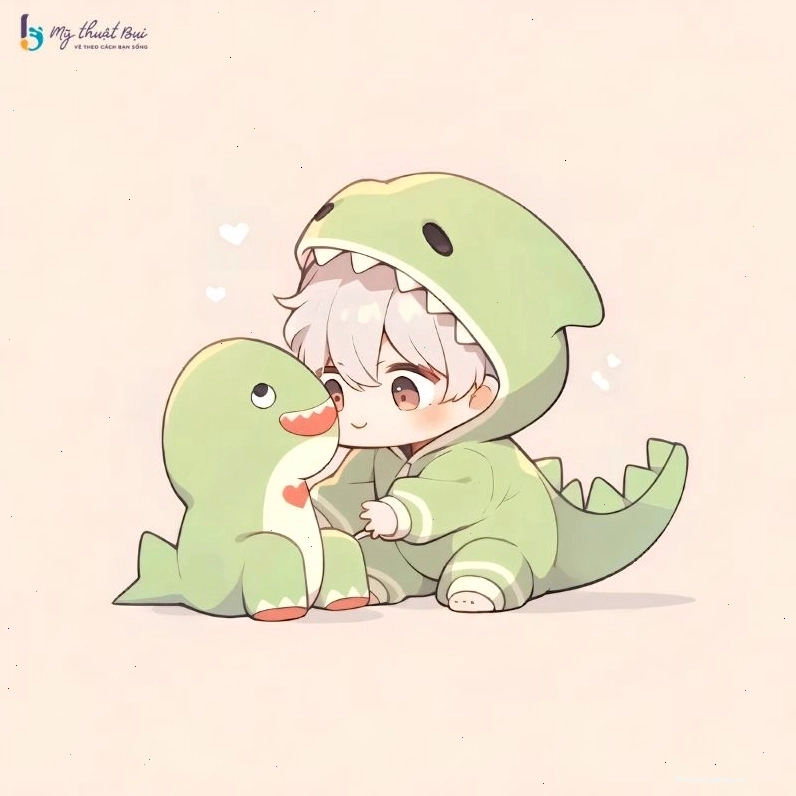 Chàng trai chibi với nụ cười rạng rỡ và phong thái tự tin