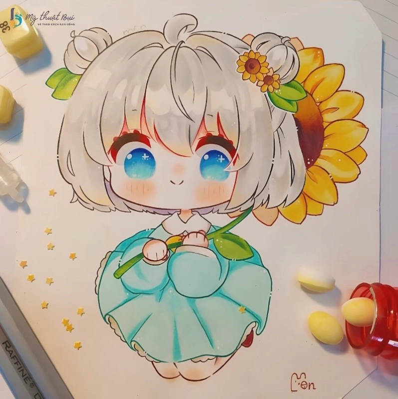Chàng trai chibi với phong thái ngầu, mái tóc vuốt ngược ấn tượng