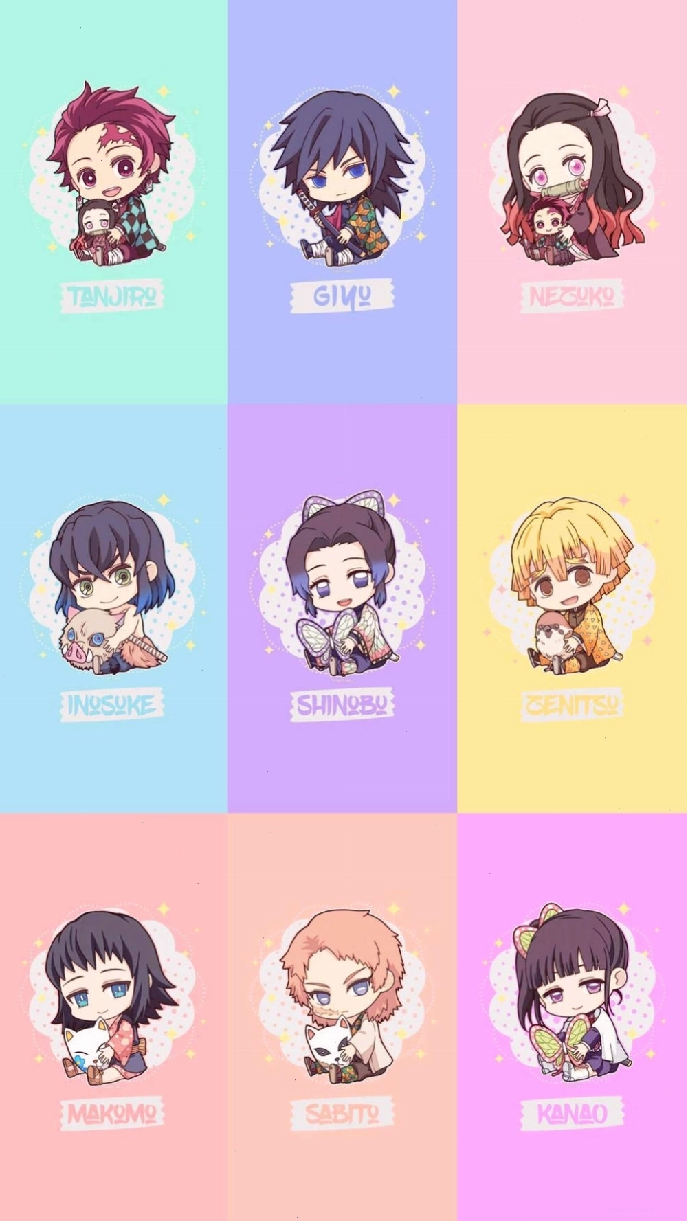 Chibi Demon Slayer iPhone Wallpaper