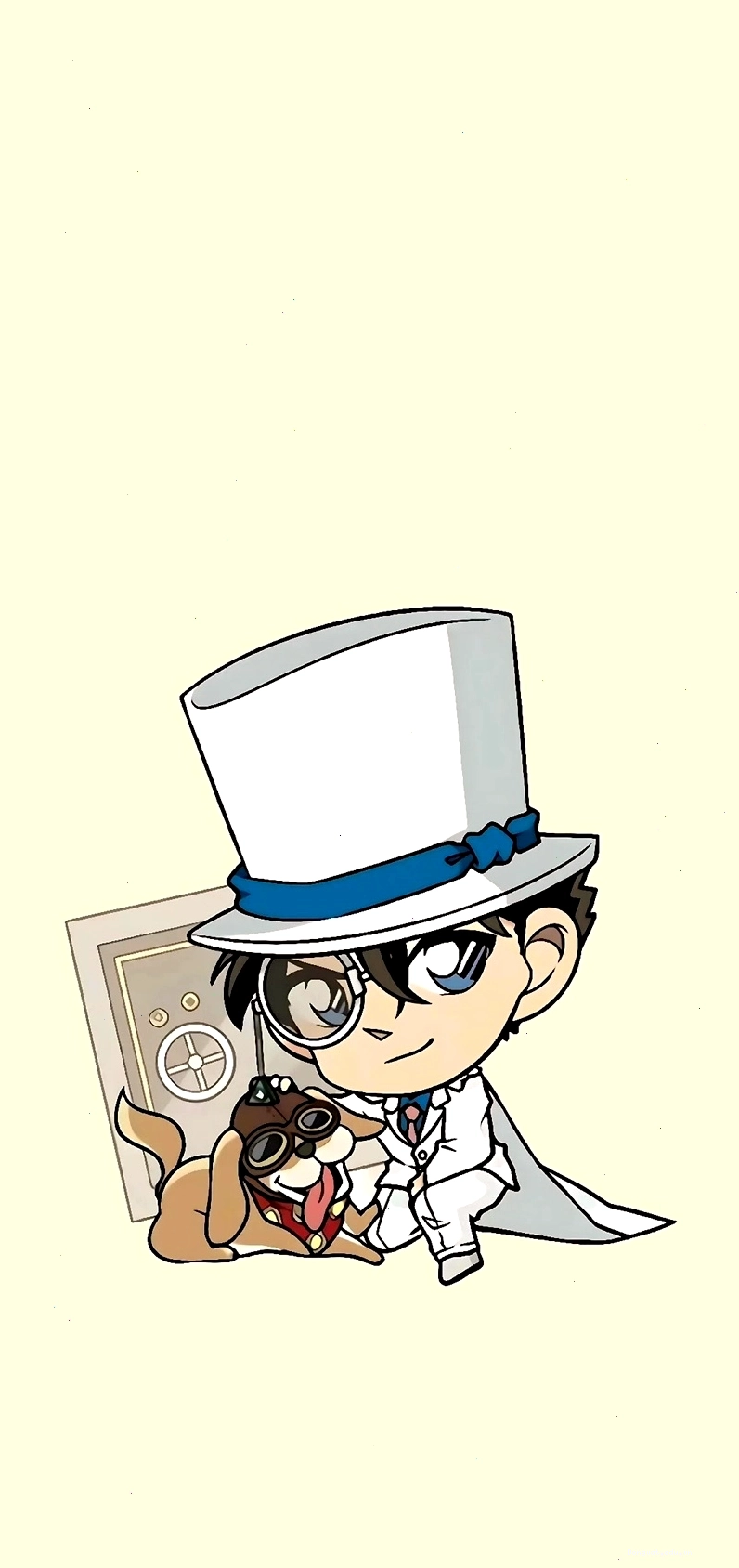 Chibi Kaito Kid với chú chó