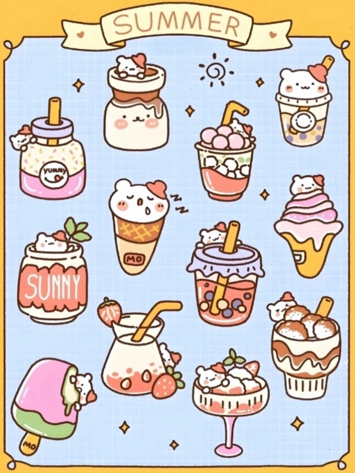 Chibi kawaii hình đồ ăn cute, độc đáo và sáng tạo