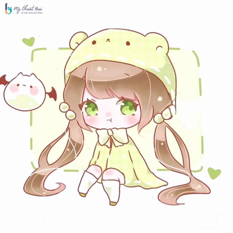 Chibi nữ với đôi cánh thiên thần nhỏ