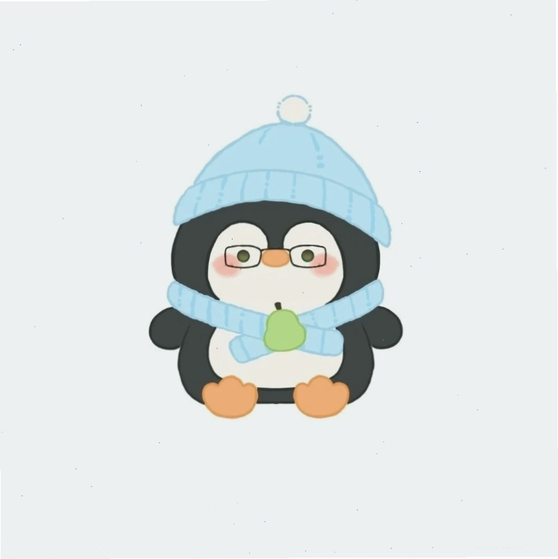Chim cánh cụt chibi cầm bóng bay