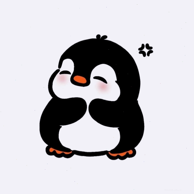 Chim cánh cụt chibi đội mũ sinh nhật